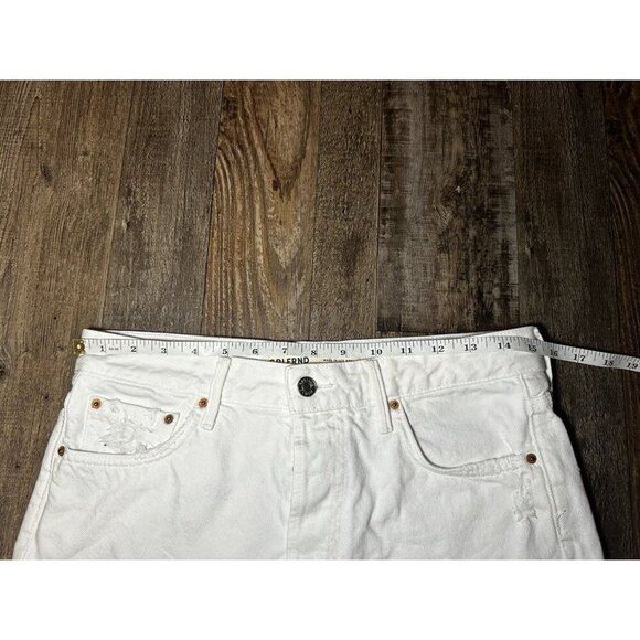 Grlfrnd Helena High Rise Cut Off Short White Size 26 - Picture 7 of 8